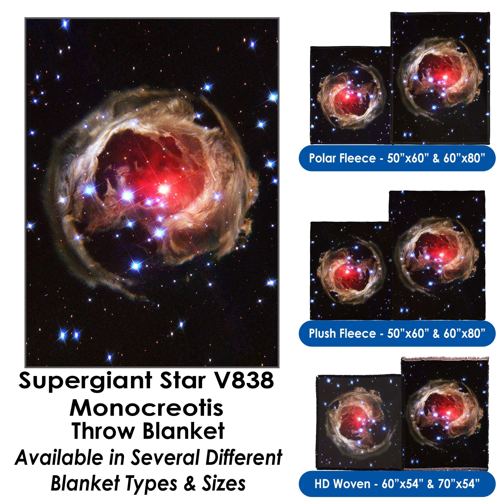 Supergiant Star V838 Monocerotis - Throw Blanket / Tapestry Wall Hanging