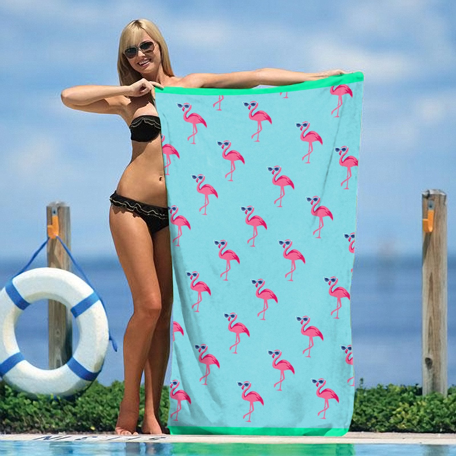 Flamingos Beach Towel