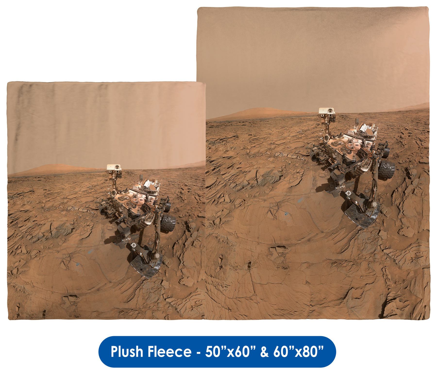 Curiosity Rover Self Portrait - Throw Blanket / Tapestry Wall Hanging