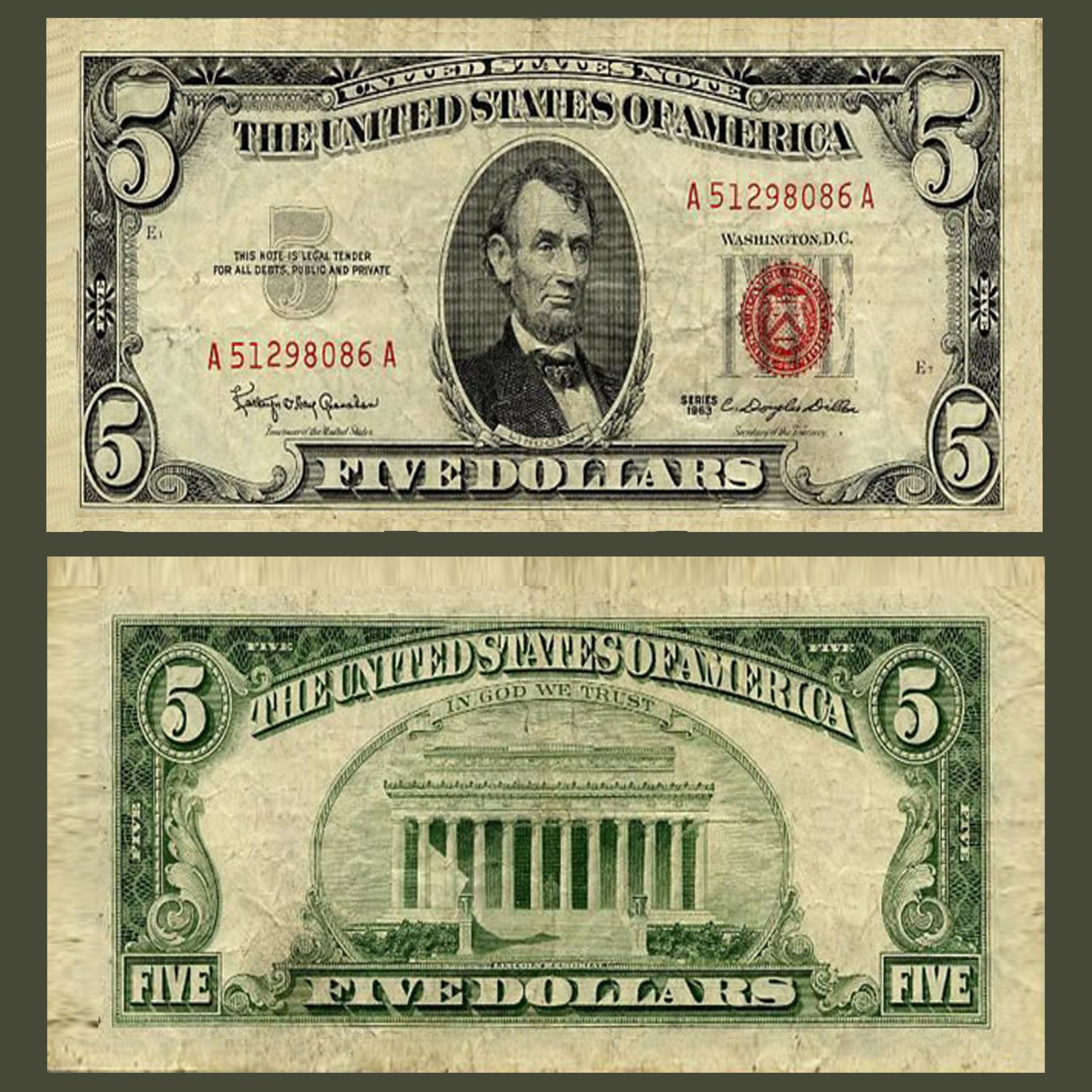 Five Dollar Note 30" x 60" Microfiber Beach Towel