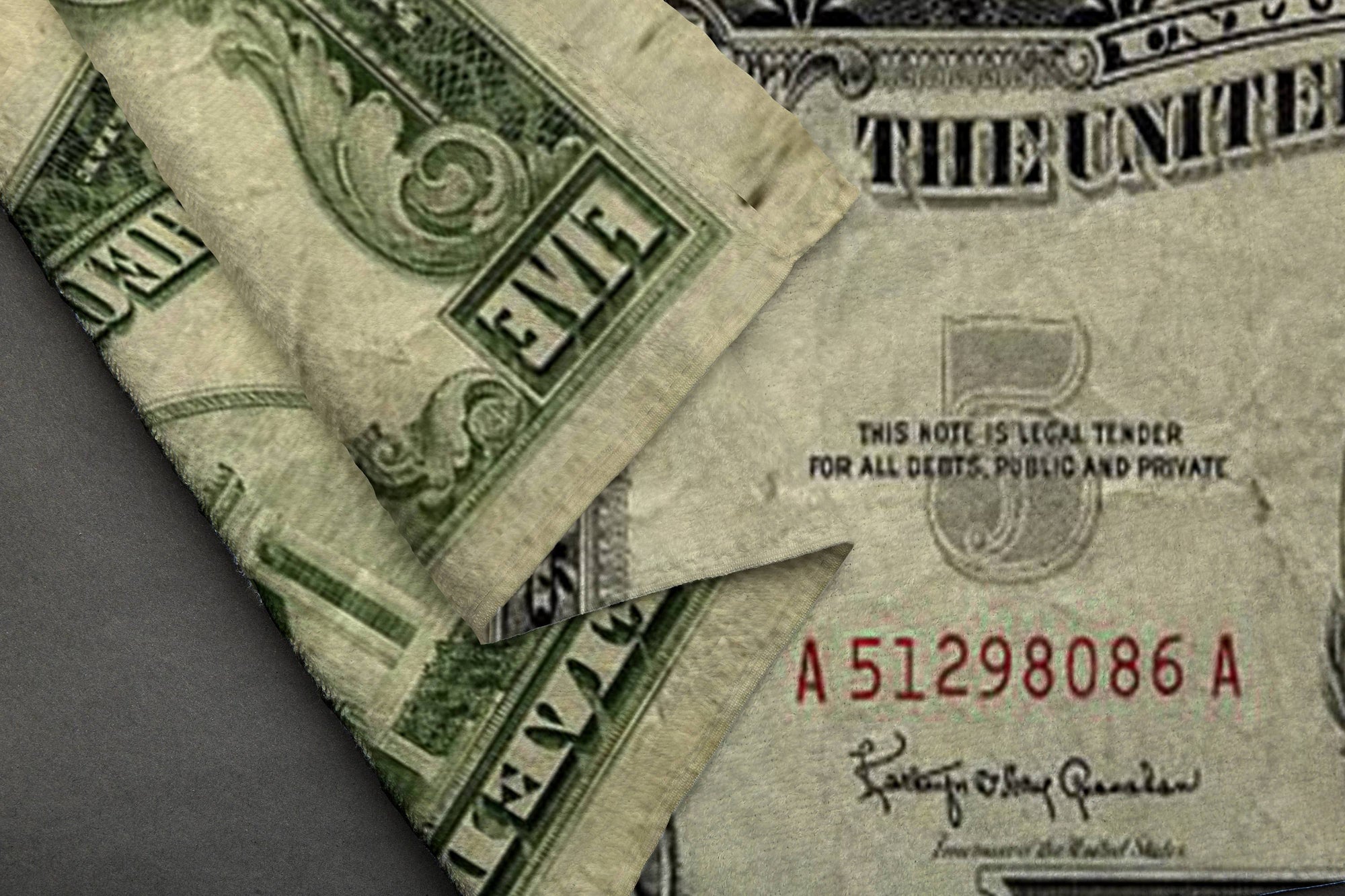 Five Dollar Note 30" x 60" Microfiber Beach Towel