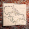 Vintage Caribbean Map (24" x 36") - Canvas Wrap Print