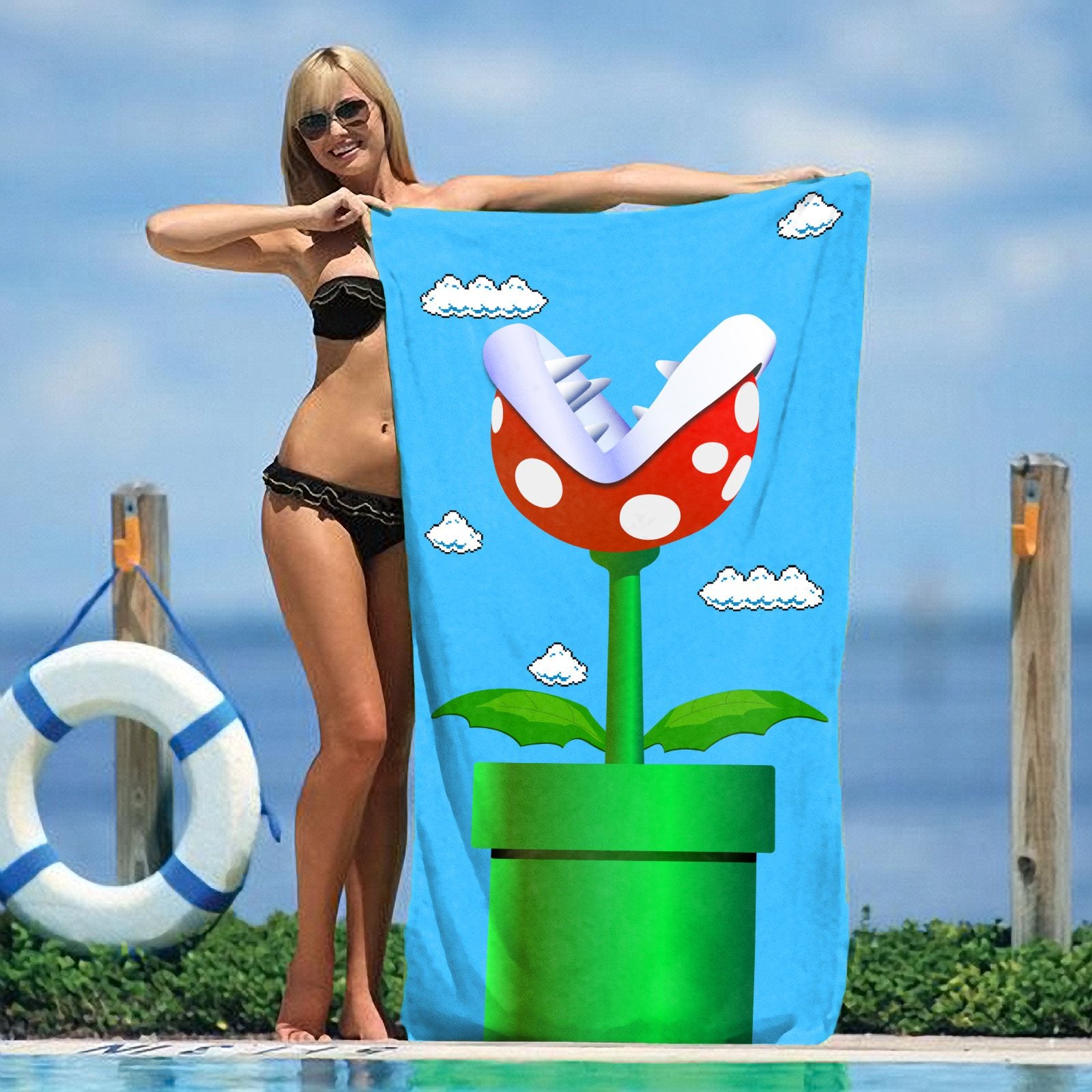 Piranha Plant 30" x 60" Microfiber Beach Towel