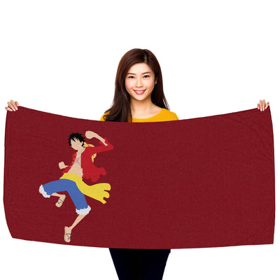 One Piece Luffy Punch Beach Towel