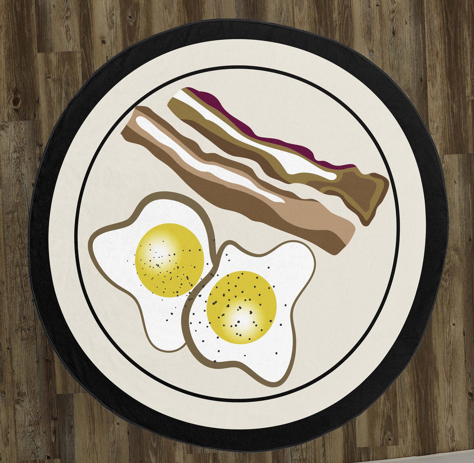 Breakfast 60" Round Microfiber Beach Towel