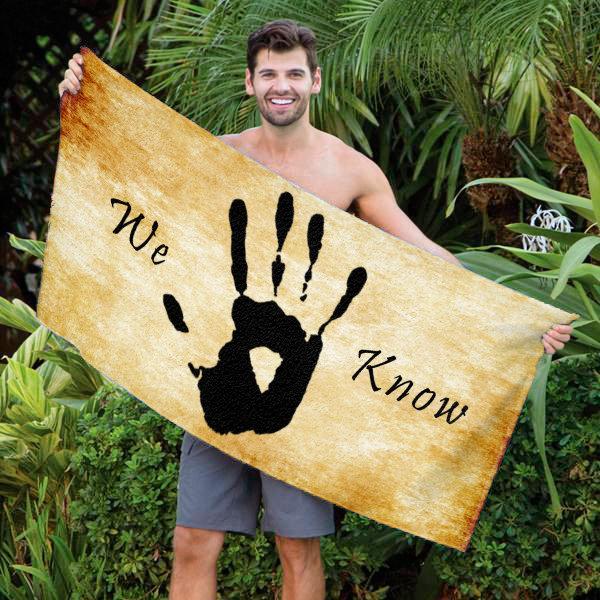 Dark Brotherhood - We Know 30&quot; x 60&quot; Microfiber Beach Towel