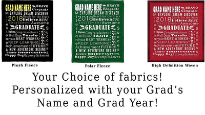 Personalized Graduation Throw Blanket / Tapestry Wall Hanging