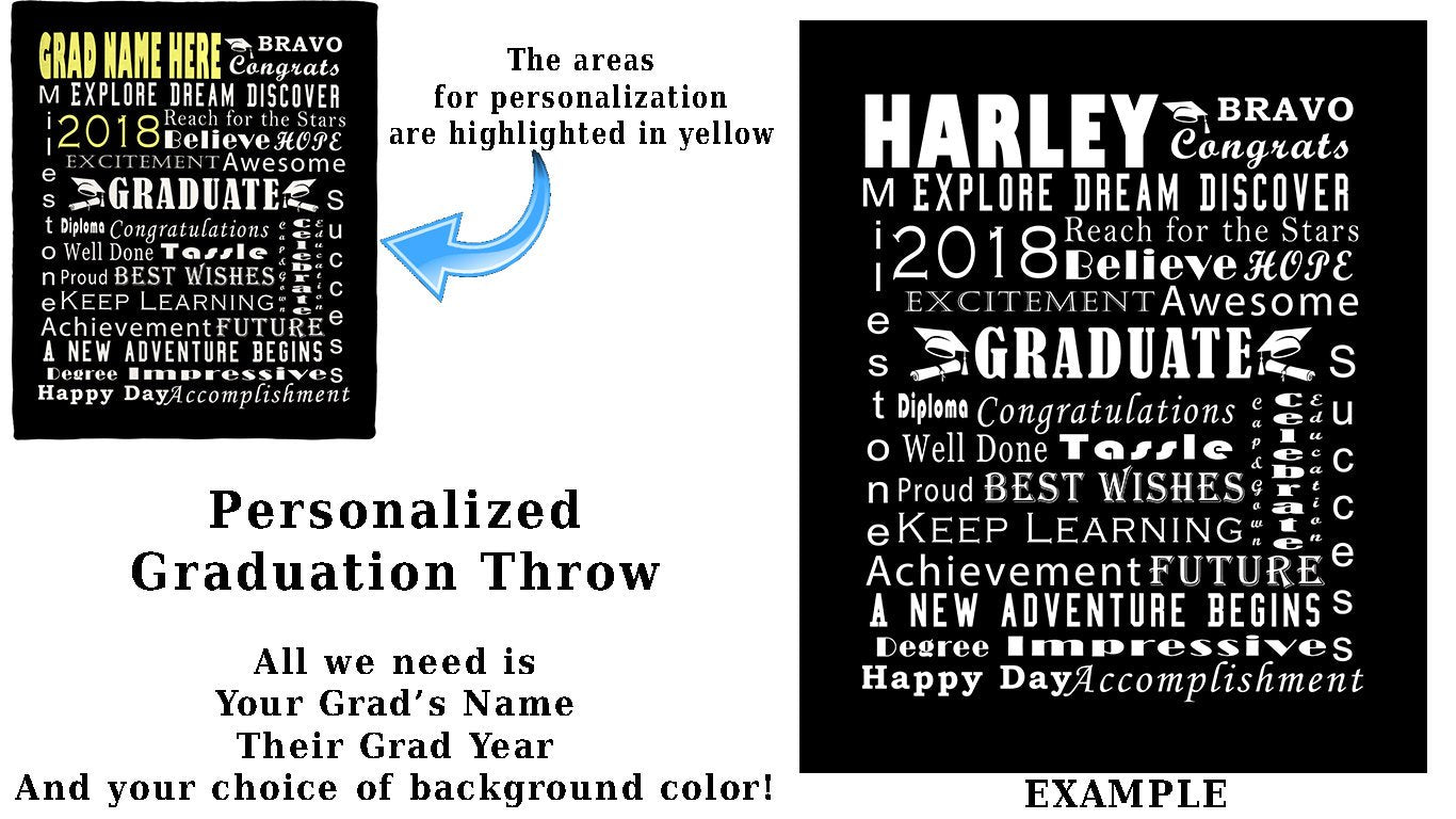 Personalized Graduation Throw Blanket / Tapestry Wall Hanging