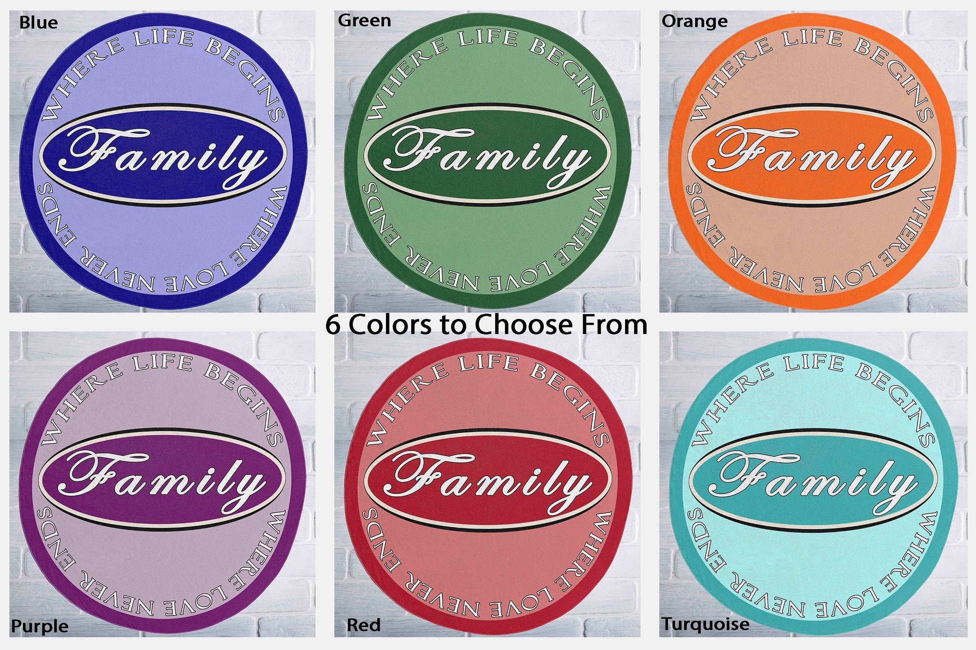 Family Logo 60" Round Blanket