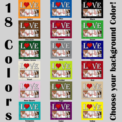 LOVE- Personalized 60" x 50" 4 Photo Sherpa Collage Throw Blanket