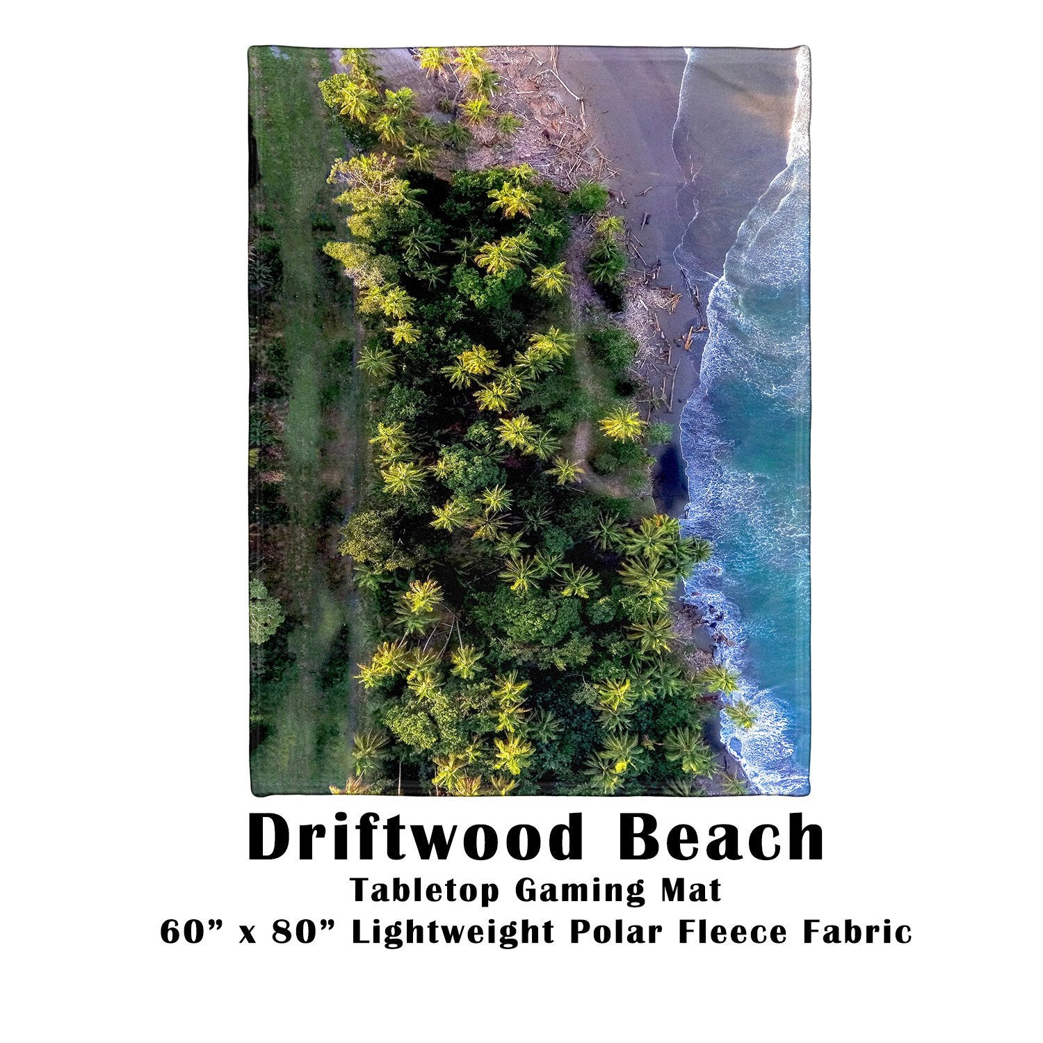 Driftwood Beach Tabletop Battle Gaming War Mat  60" x 80" Polar Fleece