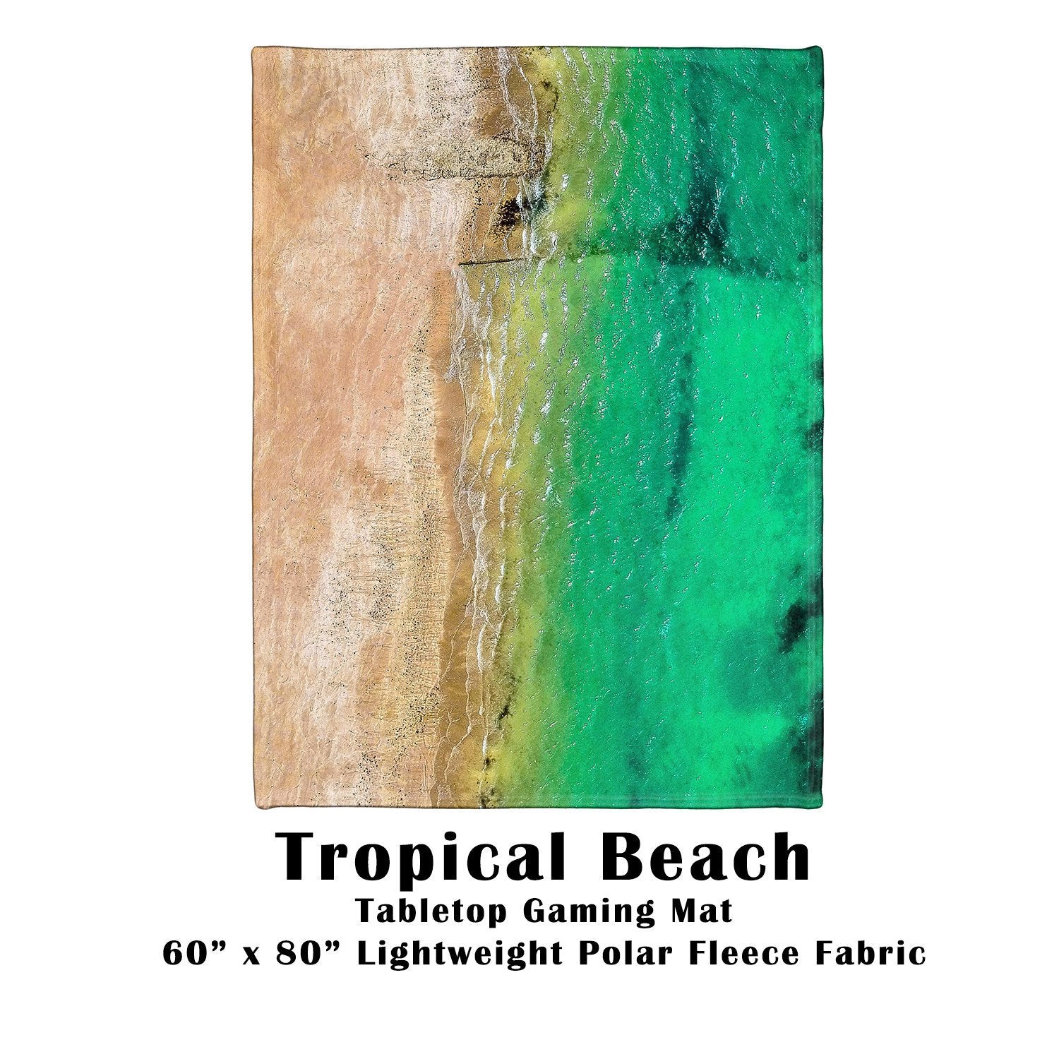 Tropical Beach Battle Gaming War Mat  60" x 80" Polar Fleece