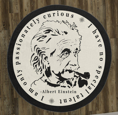 Einstein "Passionately Curious" 60" Round Microfiber Beach Towel