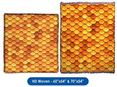 Golden Mermaid Scales - Throw Blanket / Tapestry Wall Hanging