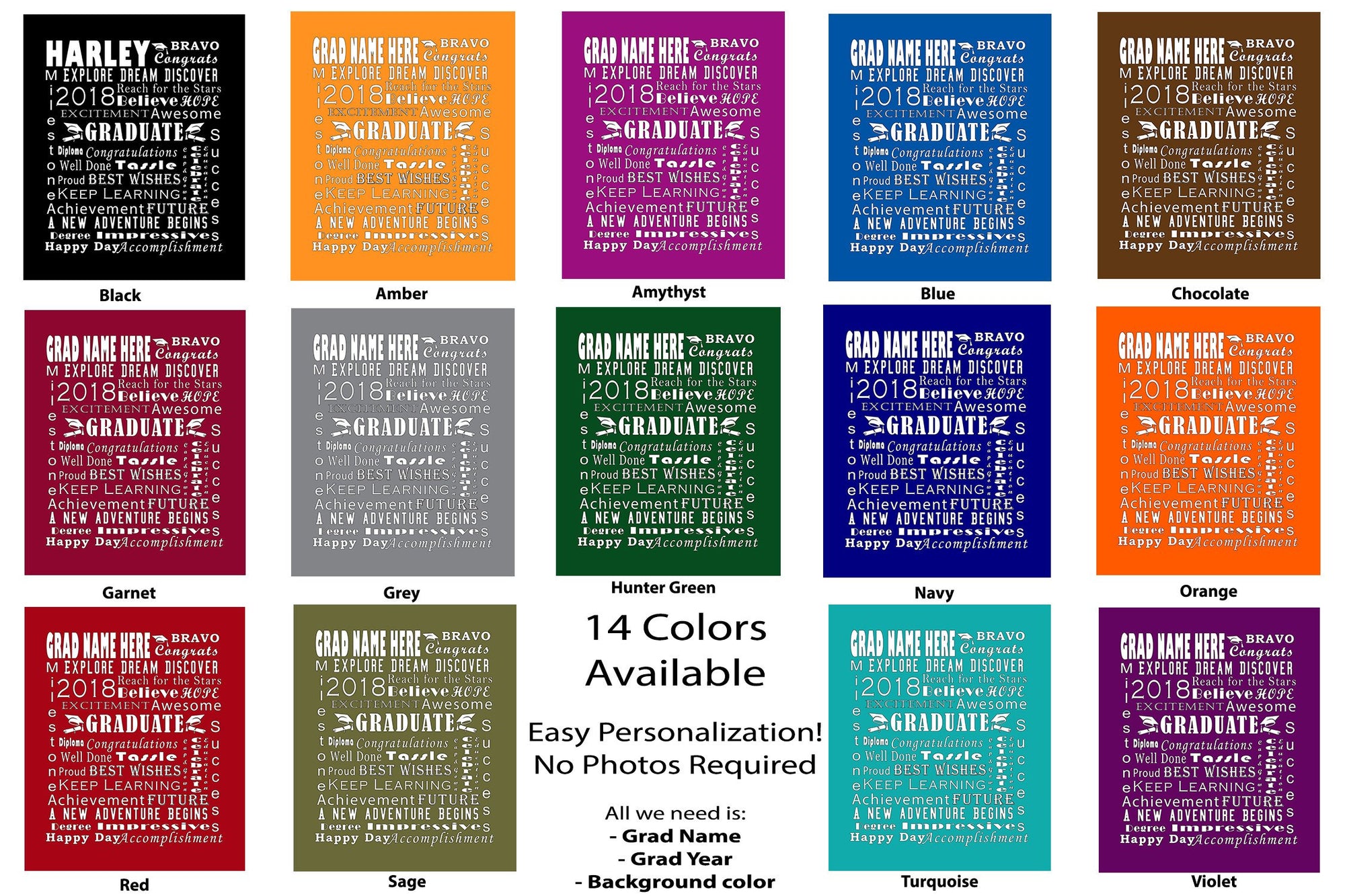 Personalized Graduation Throw Blanket / Tapestry Wall Hanging