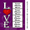 LOVE- Personalized 60" x 50" 4 Photo Sherpa Collage Throw Blanket