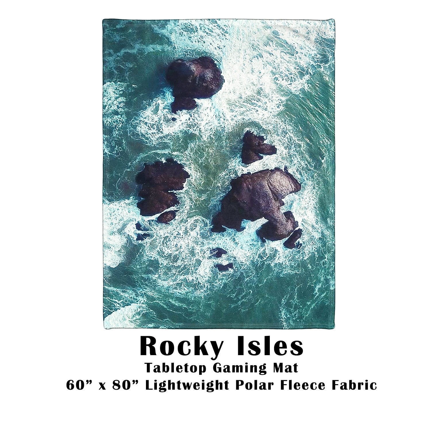 Rocky Isles Battle Gaming War Mat  60" x 80" Polar Fleece