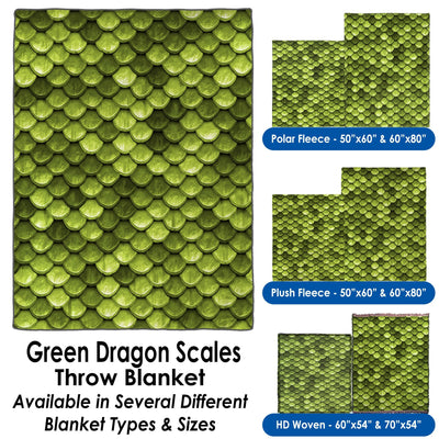 Green Dragon Scales - Throw Blanket / Tapestry Wall Hanging