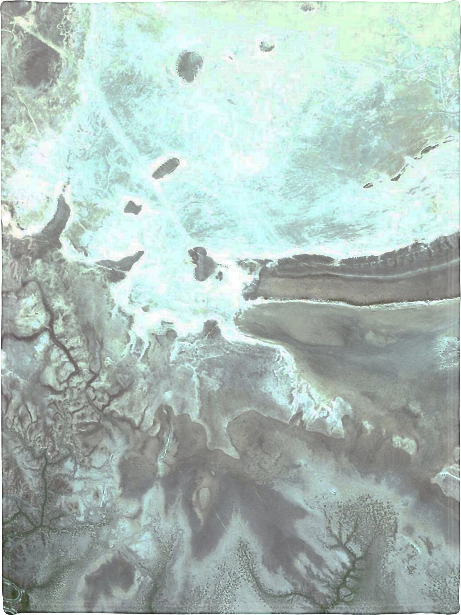 Icy Shore Battle Gaming War Mat  60" x 80" Polar Fleece