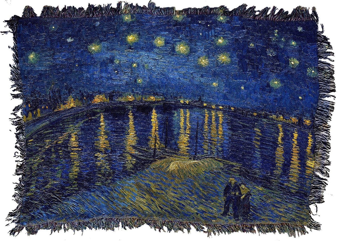 Vincent Van Gogh, Starry Night Over The Rhone - Throw Blanket / Tapestry Wall Hanging