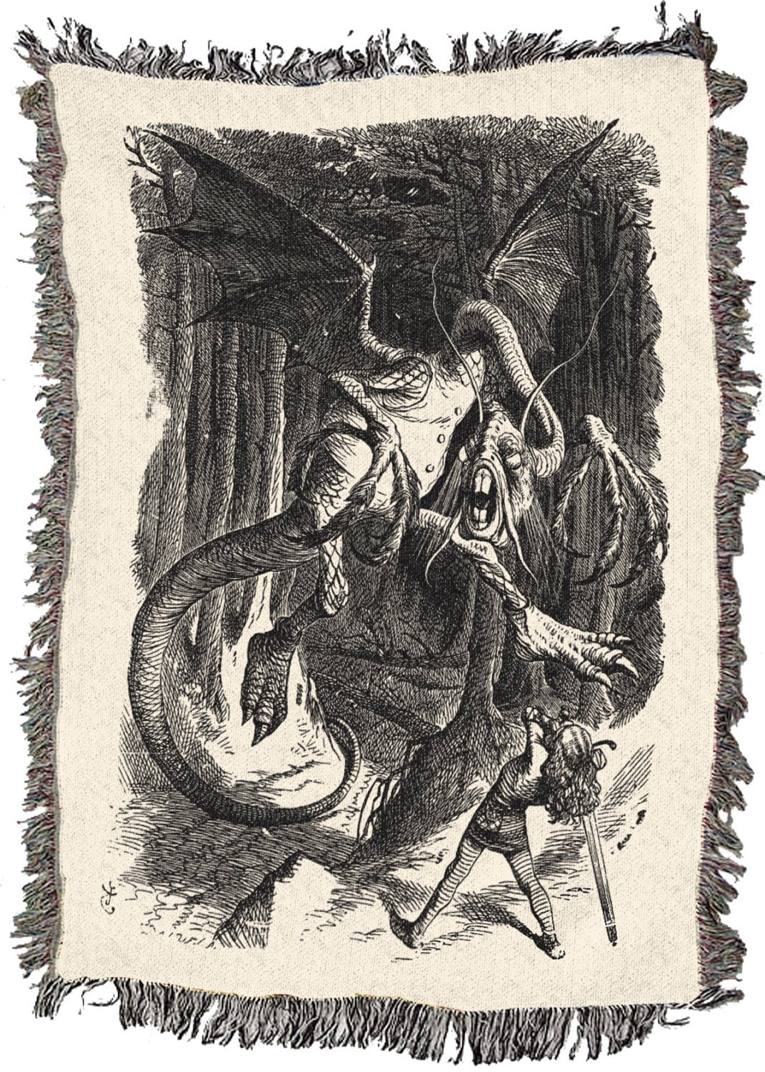 Jabberwocky (Alice Through the Looking Glass) - Throw Blanket / Tapestry Wall Hanging