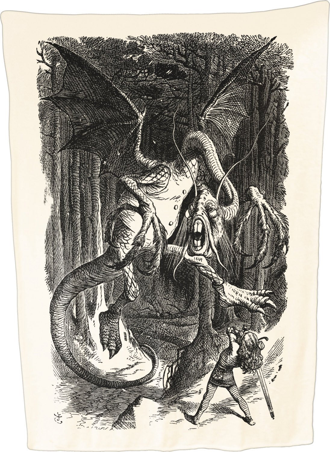 Jabberwocky (Alice Through the Looking Glass) - Throw Blanket / Tapestry Wall Hanging