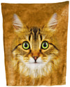 Longhaired Tabby Cat Face Throw Blanket / Tapestry Wall Hanging