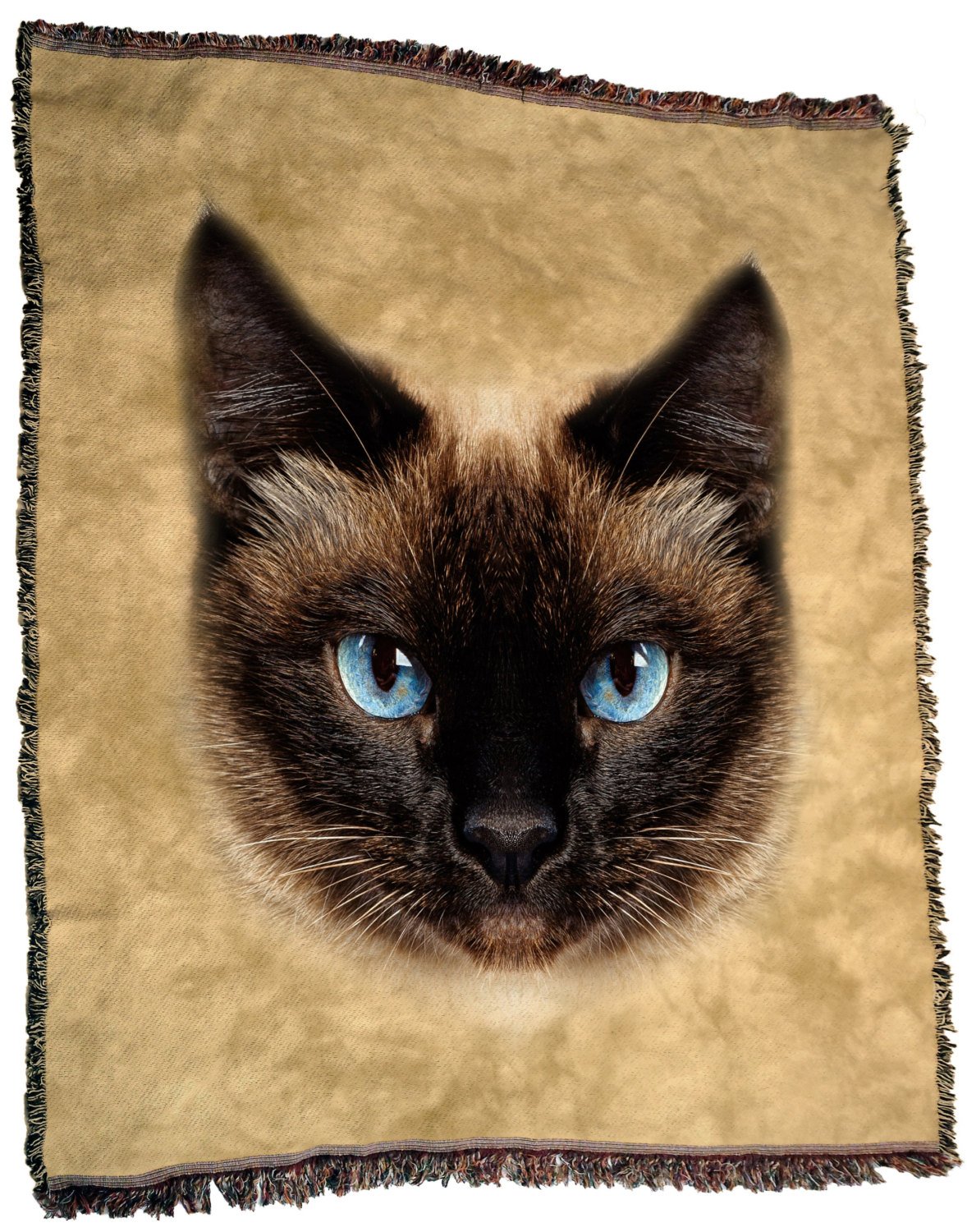 Siamese Cat Face Throw Blanket / Tapestry Wall Hanging