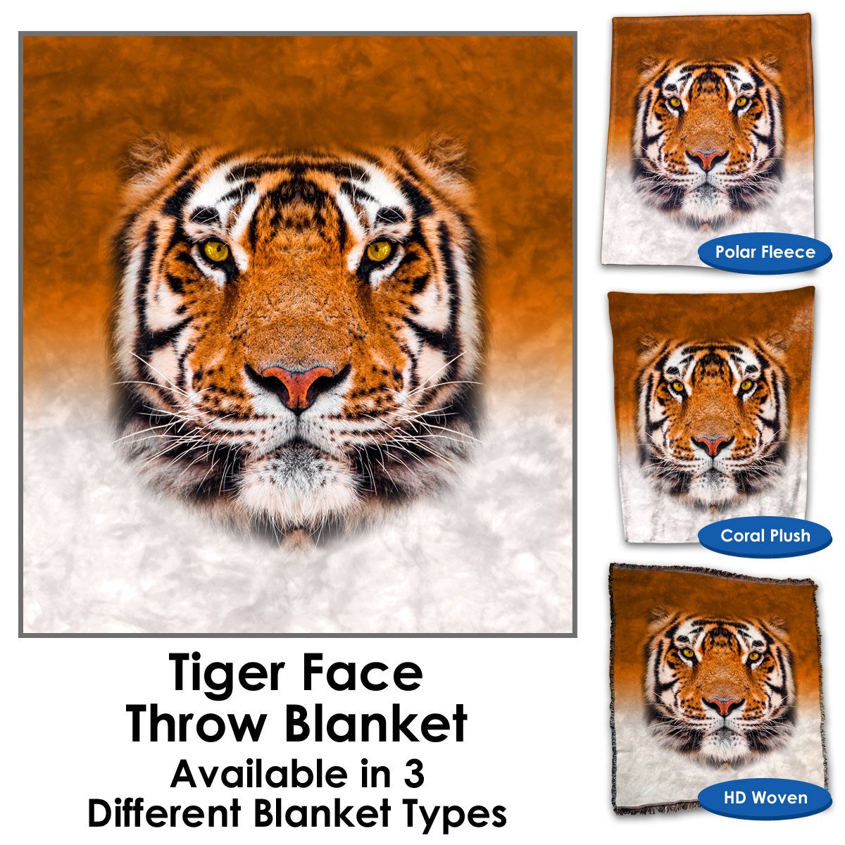Tiger woven top throw