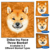 Shiba Inu Face Throw Blanket / Tapestry Wall Hanging