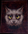 Black Cat Face Throw Blanket / Tapestry Wall Hanging