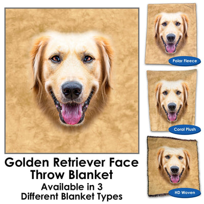 Golden Retriever Face Throw Blanket / Tapestry Wall Hanging