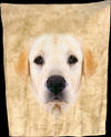 Yellow Labrador Face Throw Blanket / Tapestry Wall Hanging