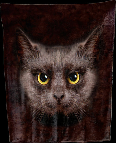 Black Cat Face Throw Blanket / Tapestry Wall Hanging