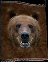 Brown Bear Face Throw Blanket / Tapestry Wall Hanging