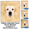 Yellow Labrador Face Throw Blanket / Tapestry Wall Hanging