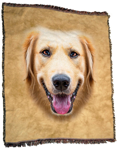 Golden Retriever Face Throw Blanket / Tapestry Wall Hanging