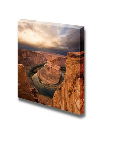 Majestic Sunrise at Horseshoe Bend, Arizona with Colorado River, Gallery Canvas Wraps Giclee Print - Square