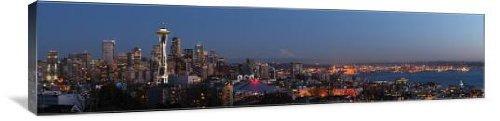 Seattle Skyline from Queen Anne Hill 48" x 12" Gallery Wrapped Canvas Wall Art
