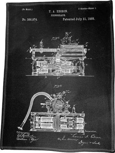 Polar Fleece Throw Blanket / Tapestry Wall Hanging (Phonograph) 60" x 80"