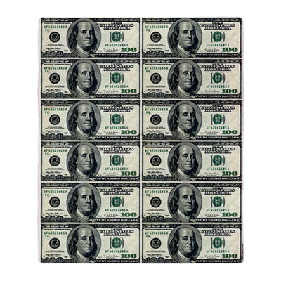 Throw Blanket / Tapestry Wall Hanging - One Hundred Dollar Bills - Standard Multi-color