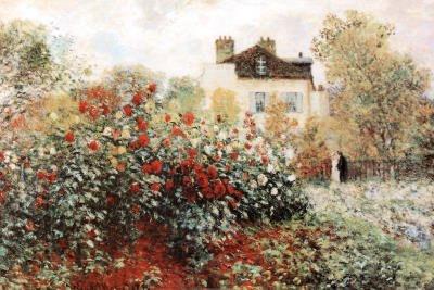 Canvas Gallery Wrap Claude Monet The Artist&#39;s Garden Art Print Poster - 24x36