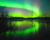 Northern Lights Aurora Borealis Reflecting on a Lake - Stretched Canvas Print