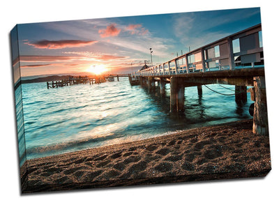 Sunset by the Pier Canvas Print