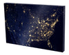 Satellite Image of U.S. at night 24" x 36" Premium Gallery Wrapped Canvas Print