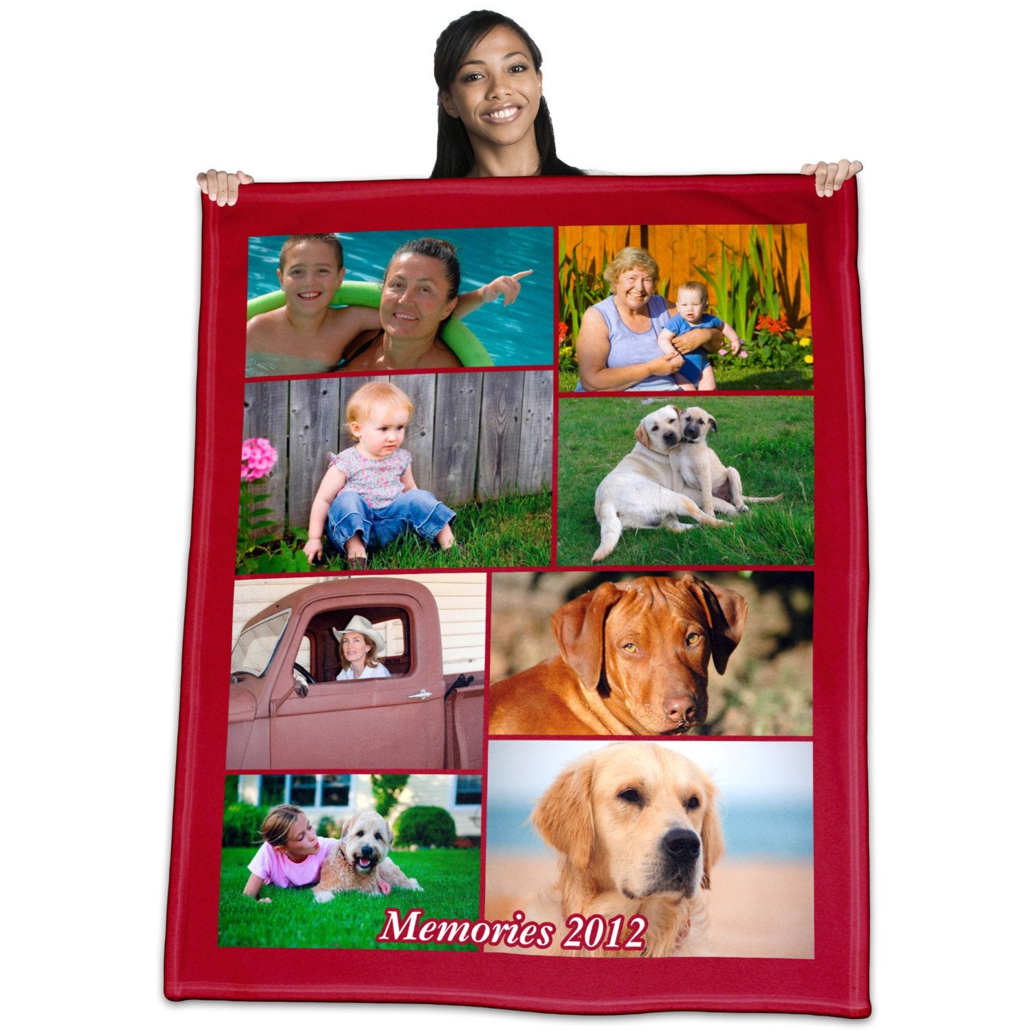 Personalized Polar Fleece Collage Photo Throw Blanket / Tapestry Wall Hanging