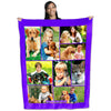 Personalized Coral Plush Fleece Photo Collage Blanket