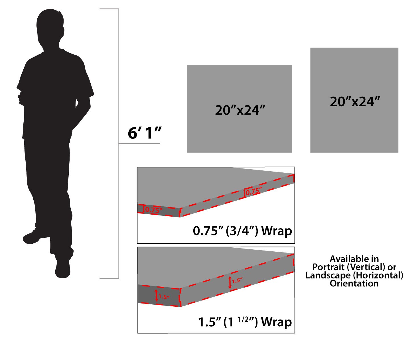 Personalized 20" x 24" Photo / Image Canvas Gallery Wrap Print