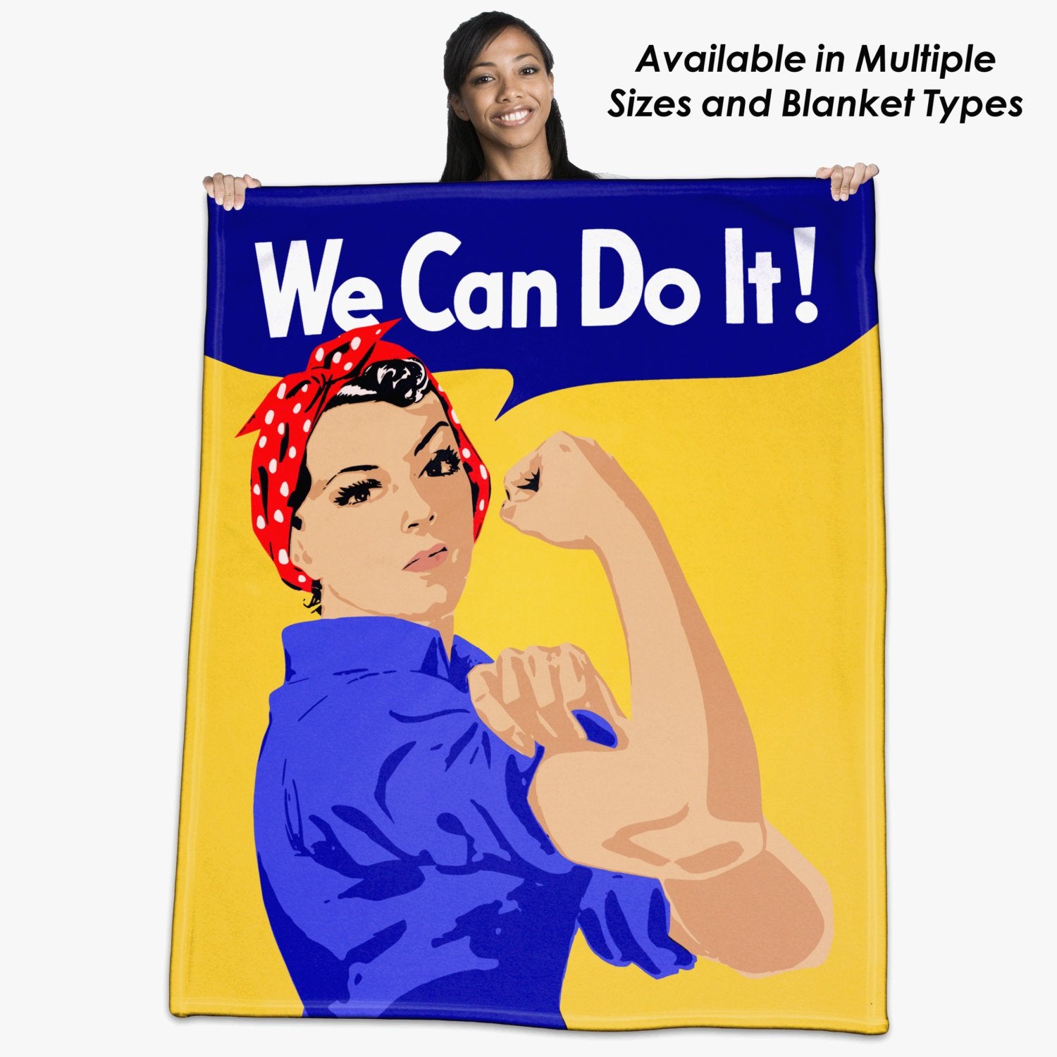 Rosie the Riveter, "We Can Do It" Throw Blanket / Tapestry Wall Hanging