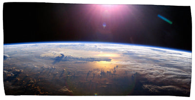 HD Space Image, Earth from Orbit 30" x 60" Microfiber Beach Towel